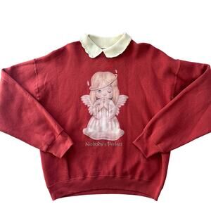 Vtg 1990s “Nobody’s Perfect” Graphic Collared Sweatshirt  Size Large